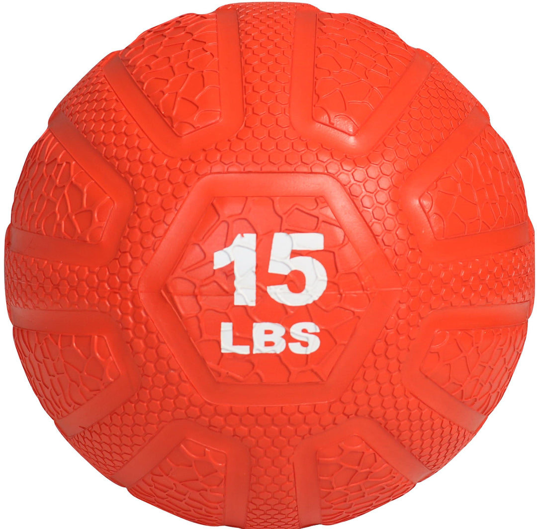 PRISP Weighted Rubber Medicine Ball - Weight Ball for Strength Exercises and Fitness Workouts, 15 lbs