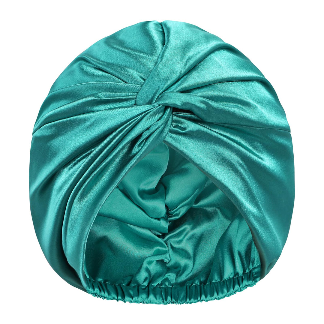 Lukacy Silk Satin Bonnet For Sleeping, Large Adjustable Silk Satin Hair Wrap Hair Cap For Women Curly Hair Accessories Blackishg