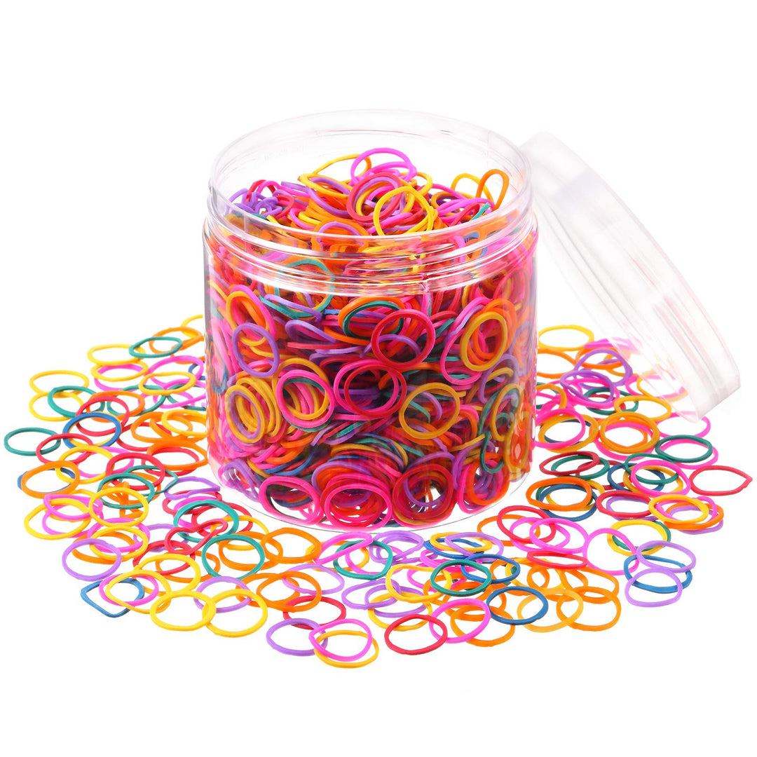 2000 Pack Mini Rubber Bands Elastic Hair Bands Soft Hair Ties With Box For Hair Braiding Hair Wedding Hairstyle(Colorful)