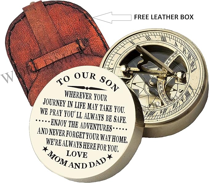 Personalized Compass, Gift for Son, to Our Son, Mom to Son, Dad to Son, Boyfriend, for Customized Compass