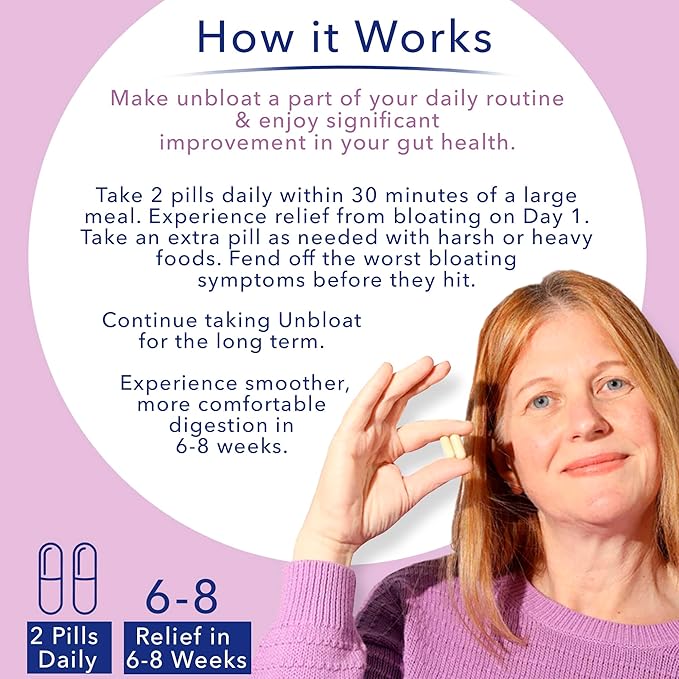 Anti-Bloat Pills for Women - Effective Bloating Relief and Digestive Support Supplement, Enhances Gut Health, No Bloat Formula with Pre and Probiotics, Debloating Supplements - 60 Count