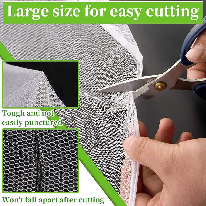 20x10Ft Mosquito Netting Garden Mesh Netting, Bug Insect Mosquito Fly Bird Net, Animals Barrier Protection Net, White 3x6 m