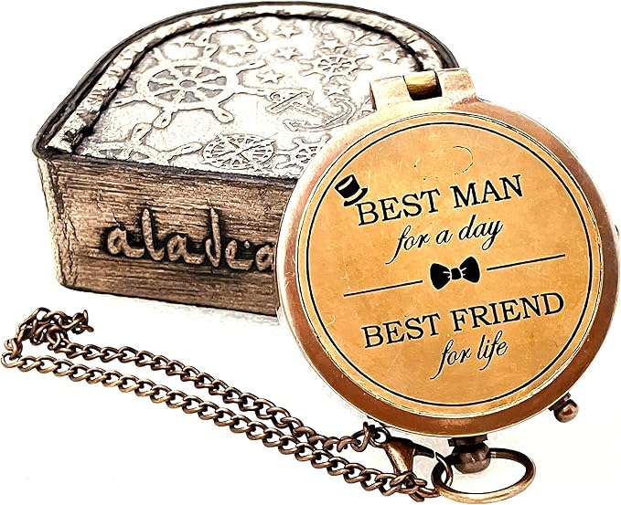 Best Man Gifts for Wedding Brass Compass I Best Man Proposal Gift -Best Man for a Day I Best Man Gift I Will You Be My Best Man Gifts (Best Man)