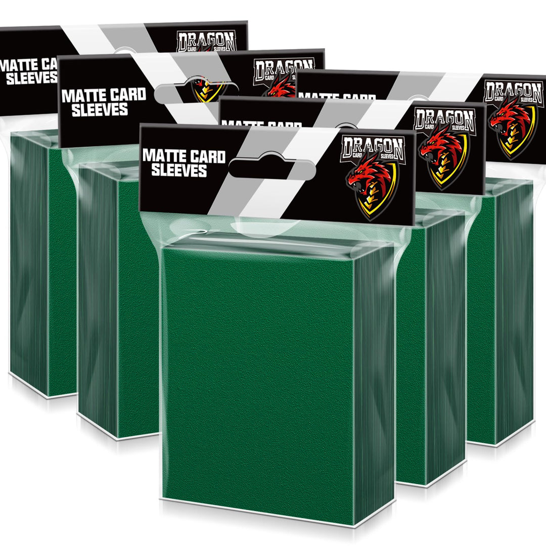 500 Pcs Card Sleeves for Trading Card, Matte Card Sleeves Deck Card Protectors Compatible with Baseball Cards, Sports Cards, Game Cards (Green)