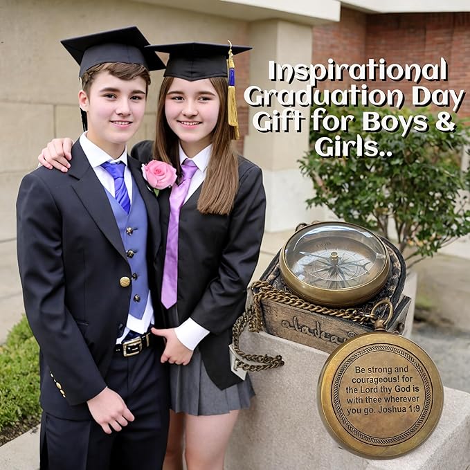 Inspirational Gift Compass - God My Lord Guide Me - Uplifting Baptism Gift, Graduation Gift, Birthday, Confirmation Gift for Men Women Boys Girls Teenage Kids