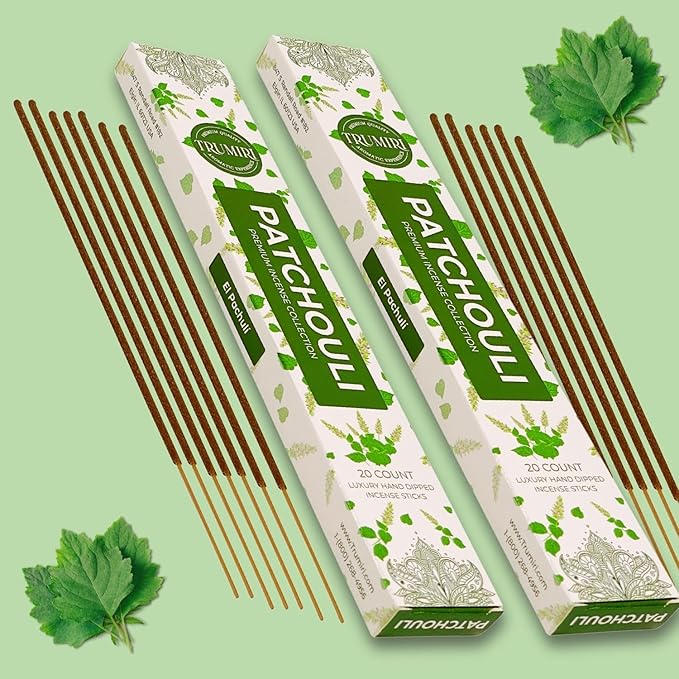 Patchouli Incense Sticks - Total 40 Insence-Sticks - Dual Pack of 20 Insense - Inciensos - Inscents - Natural Non Toxic Ingredients - Incents - Incence - Inscense - Insents