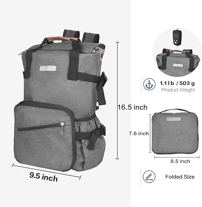 35L Foldable Waterproof Backpack For Outdoor Sports Travel Inside Wet Clothes Compartment Packable For Multiple