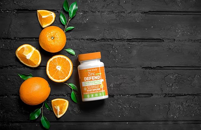 – Zinc Orange Defend - 100 Lozenges - Natural Orange Flavor Zinc–Lozenges - Immune Boost, Cold Relief, Non-GMO, Zinc Acetate & Vitamin C - 2-Pack