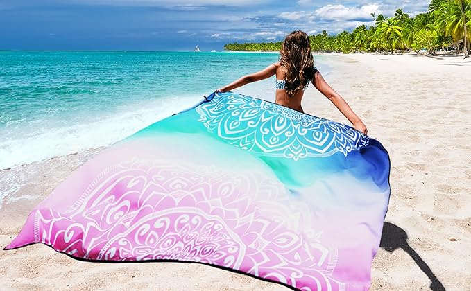 Beach Blanket Waterproof Sandproof Extra Large Beach Mat 79" X 83"/120"x108"for 1-8 Adults Quick Drying Durable Outdoor Picnic Mat for Beach Travel Camping Hiking