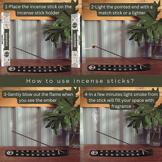 Jasmine Incense Sticks - Total 40 Insence-Sticks - Dual Pack of 20 Insense - Inciensos - Inscents - Natural Non Toxic Ingredients - Incents - Incence - Inscense - Insents