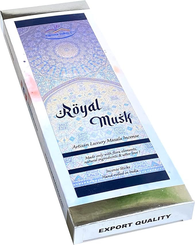 Royal Musk Incense Sticks - Artisan Luxury Masala Incense - Handmade Long-Burning Incense 18+ Sticks