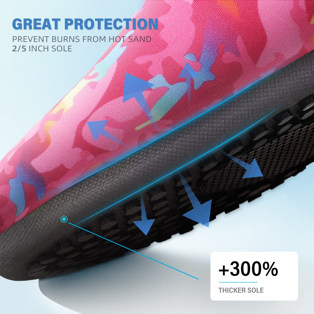 Water Socks for Women Men Adult Aqua Swim Shoes Beach River Pool Barefoot Yoga Exercise Wear Sport Accessories Quick-Dry Must Haves Size 5-6Women/4-5Men(N-Warren Rose)
