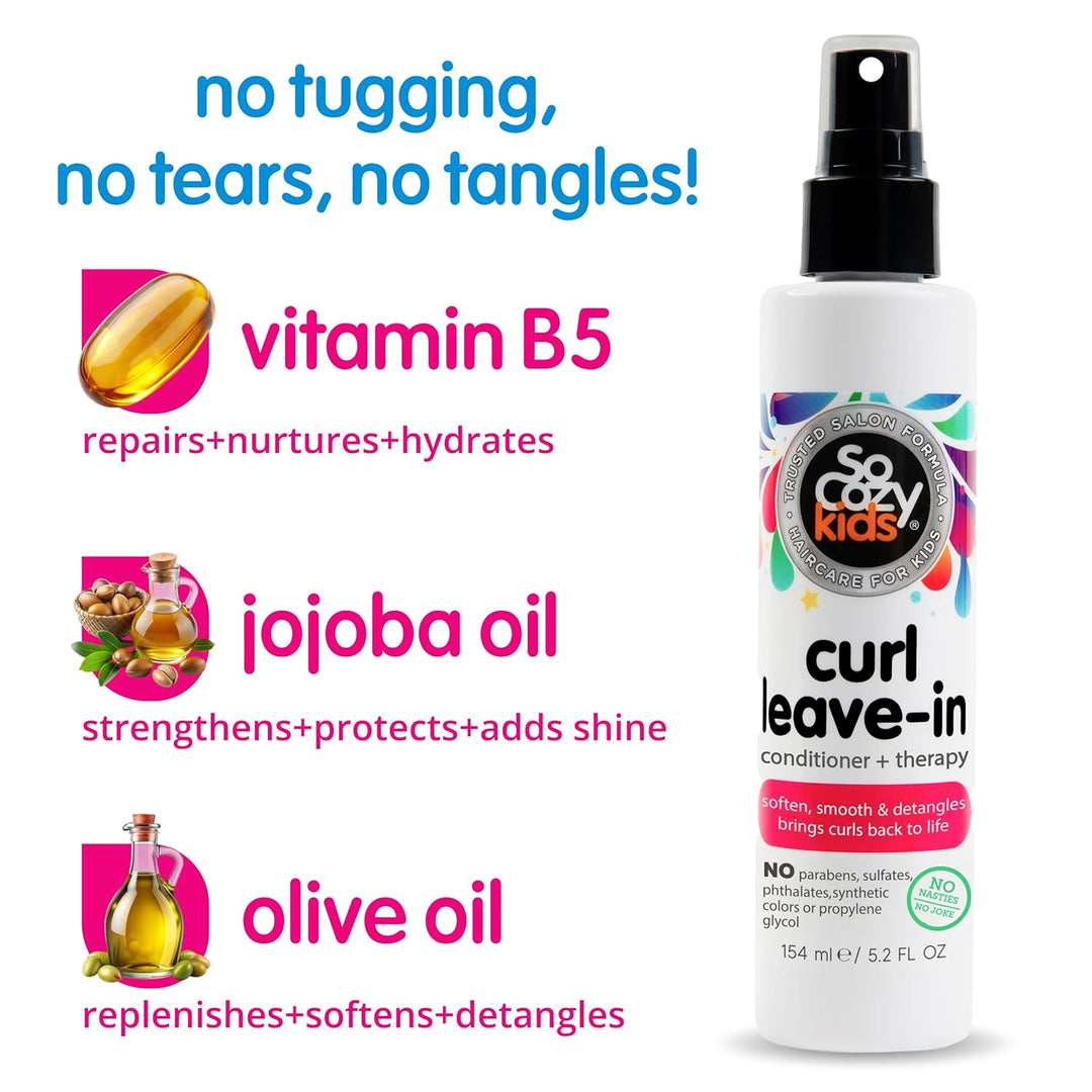 Cozy Leave-In Conditioner Spray | Paraben-Free Detangler for Kids' Curly Hair