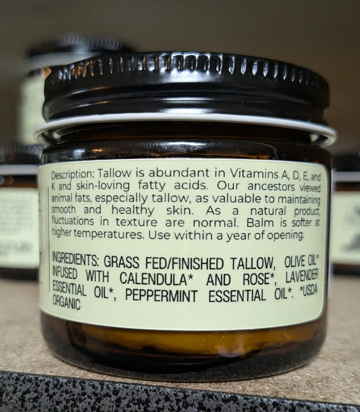 Handmade Tallow Balm | Fragrance-Free & Nourishing | 1.3 Oz Butter Almond