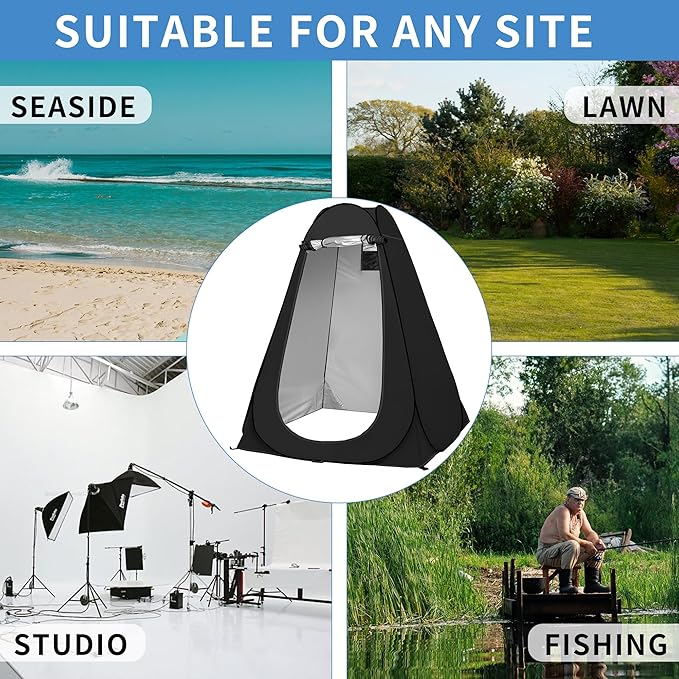 AKOZLIN Portable Pop Up Shower Tent Instant Privacy Dressing Changing Tent Outdoor Shower Room Camp Toilet Tent