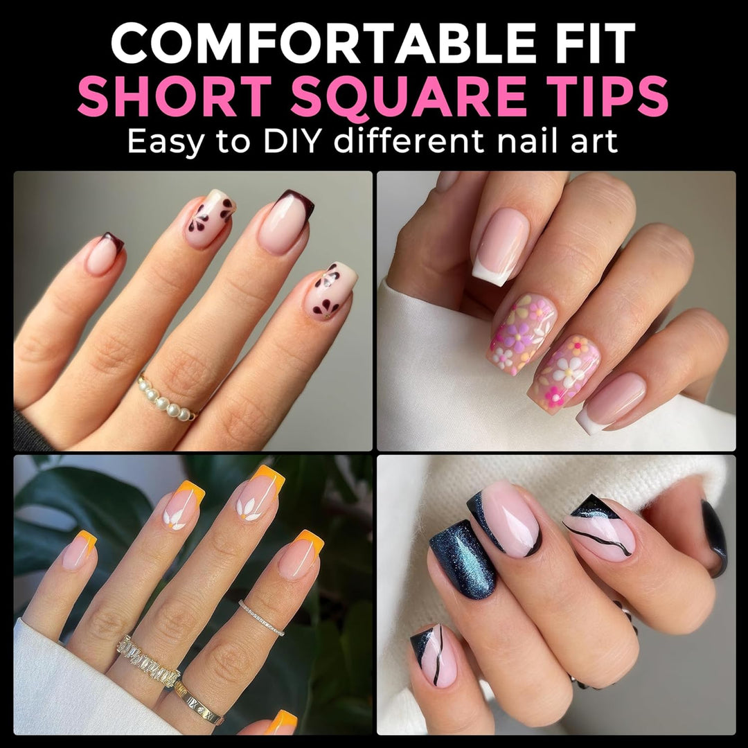 XXL Square Gel Nail Tips | 120 PCS Extra Long | No C Curve | DIY Home Use