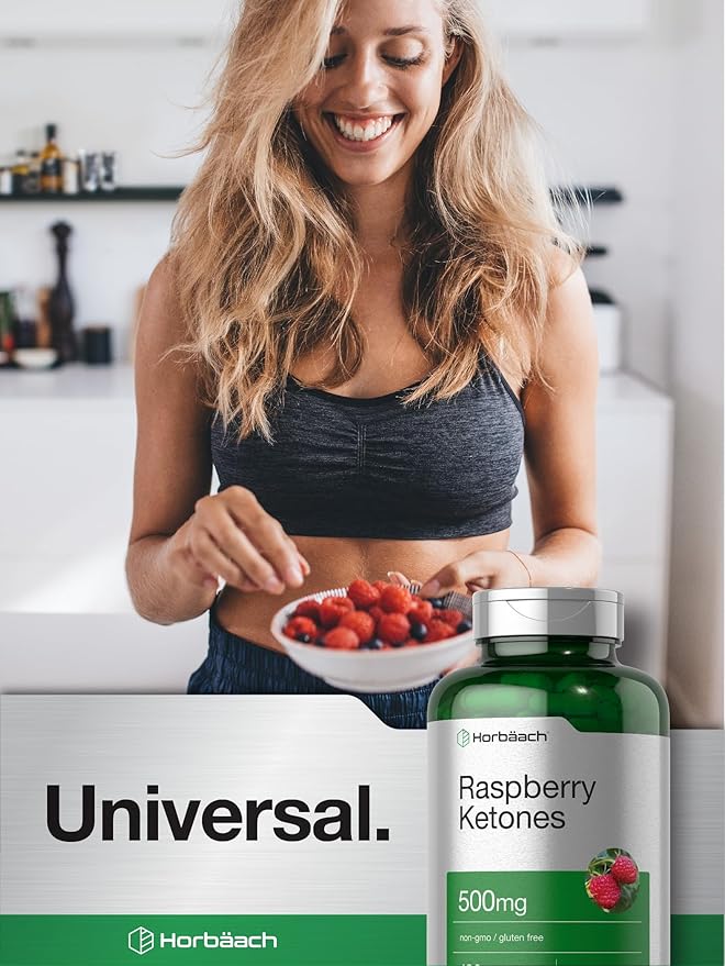 Horbäach Raspberry Ketones | 500mg | 180 Capsules | Non-GMO & Gluten Free Pills