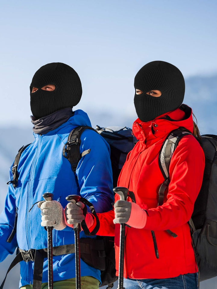 3 Pack 2 Hole Ski Masks Winter Knitted Ski Masks Balaclava Warm Full Face Windproof for Men Women Sports Outdoor
