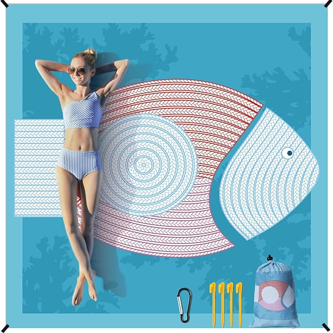 AISPARKY Beach Blanket Waterproof Sandproof Quick Drying Beach Mat Extra Large Outdoor Picnic Blanket for Travel Camping Hiking