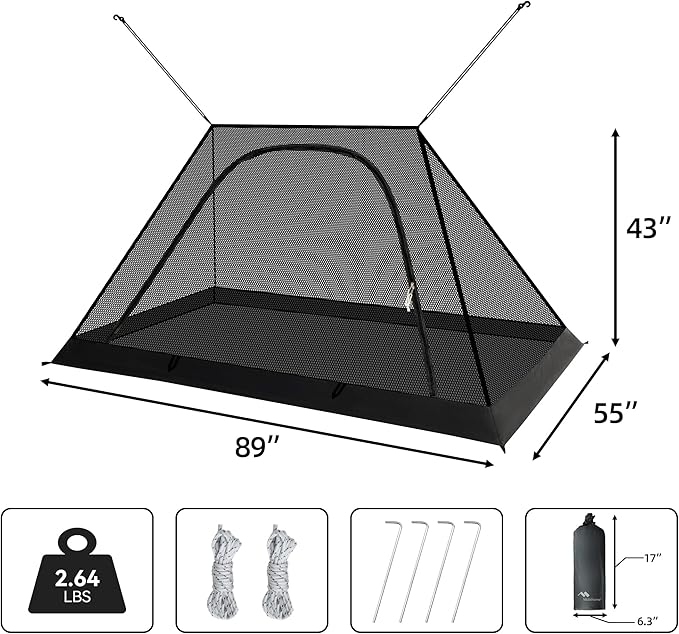 Mosquito Net with protable Bag, Ultralight No-See-Um Breathable Mesh Screen Tent with Waterproof Floor, Compact for Outdoors Camping, Backpacking and traveling，Fits Sleeping Bags, Tent,canopy