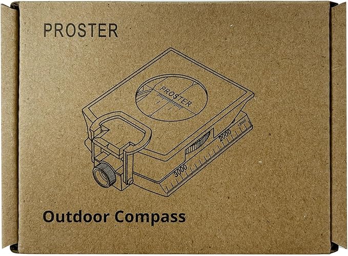 Proster IP65 Compass Hiking Survival - Lensatic Sighting Compass for Camping Navigation, Compass with Clinometer & Carry Bag for Camping Hunting Hiking Geology Activities