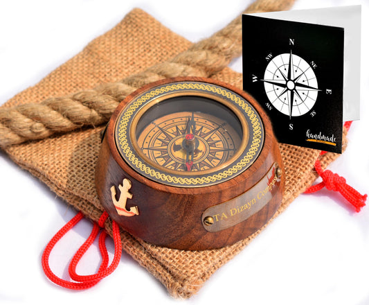 Lord is My Guide Brass Compass Gift -Advanced Scout Compass Camping Navigation - Boy Scout Compass for Kids | Professional Field Compass for Map Reading, 40 Year Calendar