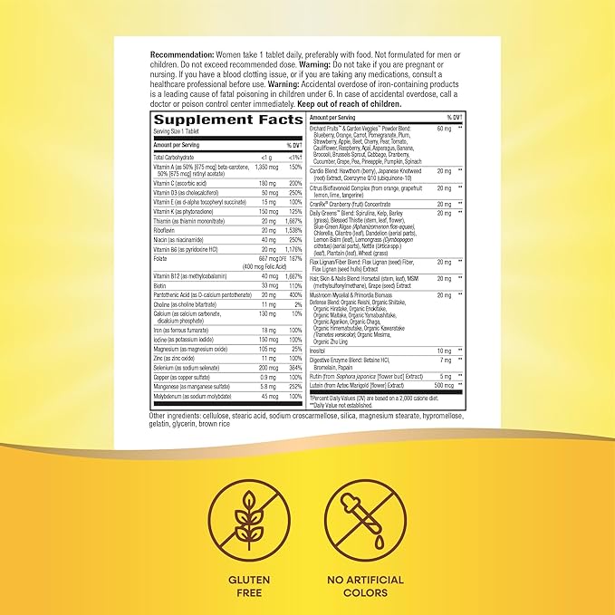 Nature's Way Alive! Women's Daily Ultra Multivitamin, High Potency Formula, Promotes Energy Metabolism and Muscle Function*, with Methylated B12, 150 Tablets