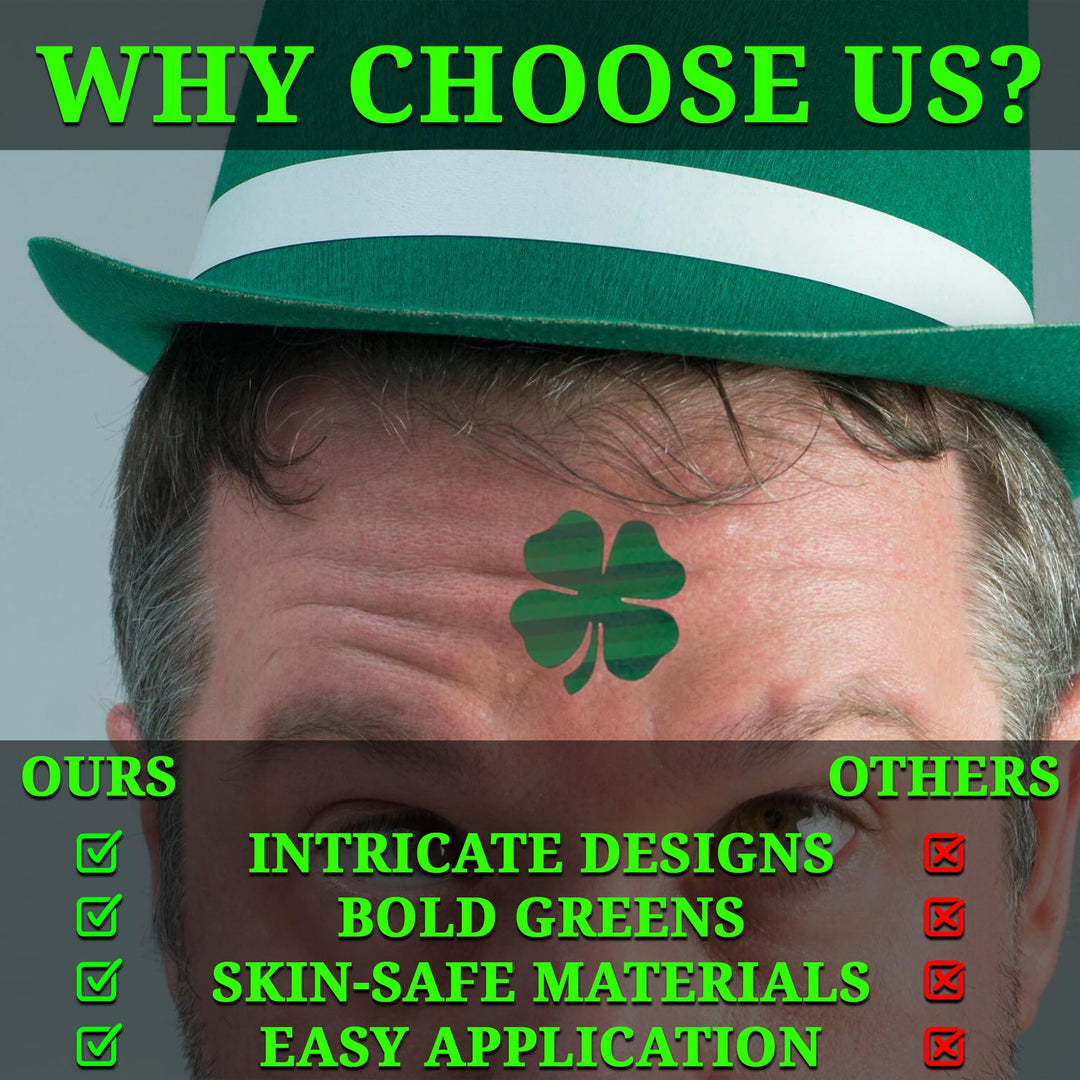 Fun Express - Shamrock Patterned Tattoos for St. Patrick's Day - Apparel Accessories - Temporary Tattoos - Regular Tattoos - St. Patrick's Day - 72 Pieces