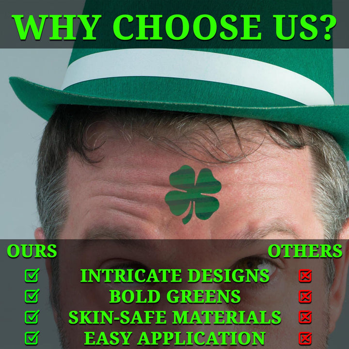 Fun Express - Shamrock Patterned Tattoos for St. Patrick's Day - Apparel Accessories - Temporary Tattoos - Regular Tattoos - St. Patrick's Day - 72 Pieces