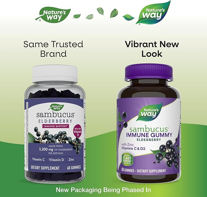 Vega Organic All-in-One Vegan Protein Powder, Chocolate - Superfood Ingredients, Vitamins & Nature's Way Sambucus Elderberry Immune Gummies, Daily Immune Support for Kids and Adults*