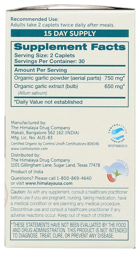 HIMALAYA Organic Garlic, 60 CT