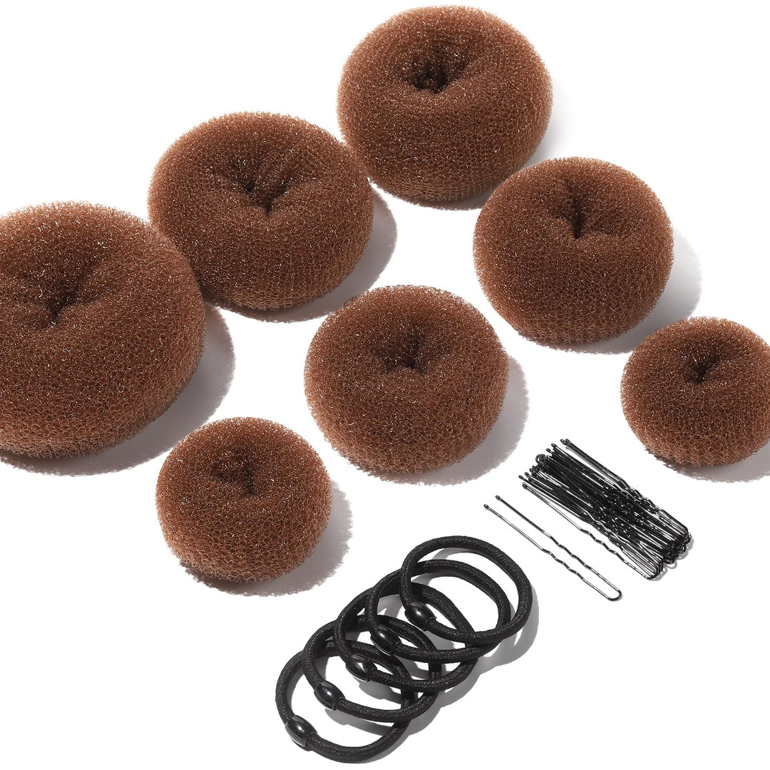 Teenitor Hair Bun Maker, Bun Donuts For Buns, 7Pcs, Light Brown