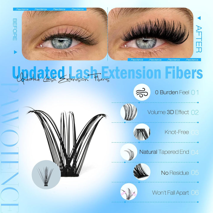 80D Mink Lash Clusters | 240pcs Individual Eyelash Extensions 10-20mm