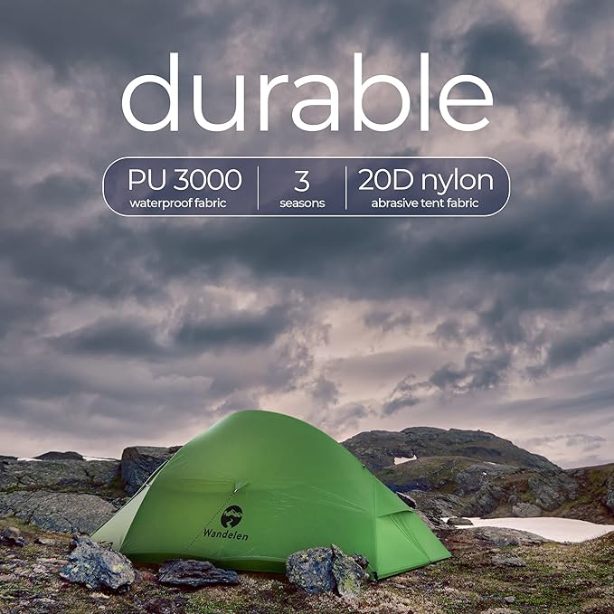 Appalachian Lightweight Backpacking Tent - Easy Setup, 2 Person 3 Season Ultralight Tent with Footprint Waterproof, Windproof, Double Layer Outdoor Tent for Camping Hunting Hiking.