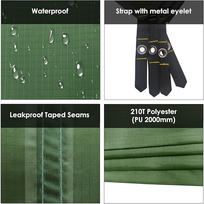 Gold Armour Tent Footprint, Camping Tarp Waterproof Ultralight - 84x60in | 84x84in | 84x96in | 82x106in | 120x108in | 120x120in | 120x144in Floor and Ground Tarps Gear Equipment (Army Green 84x84in)