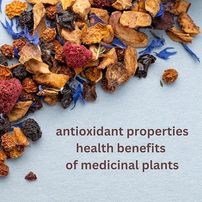 Raspberry Tea with Cornflower, Rosehip & Hibiscus – Caffeine-Free Loose Leaf Fruit Tea – Summer Herbal Infusion with Wild Berries – 4oz