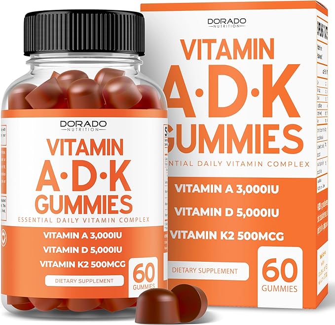 ADK Gummies Vitamin D3 K2 (60 Gummies) Sugar Free Vitamin D3 K2 - Supplement with D & K - 10 Vegan Supplement - Berberine Gummies with Ceylon Cinnamon - Supplement for Adults - Non GMO & Made in USA