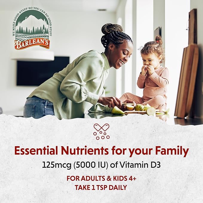 Barlean's Liquid Vitamin D, 5000 IU D3, Strawberry Milkshake Flavored for Kids and Adults, Maximum Absorption, Non-GMO, Gluten-Free - 5.6 oz