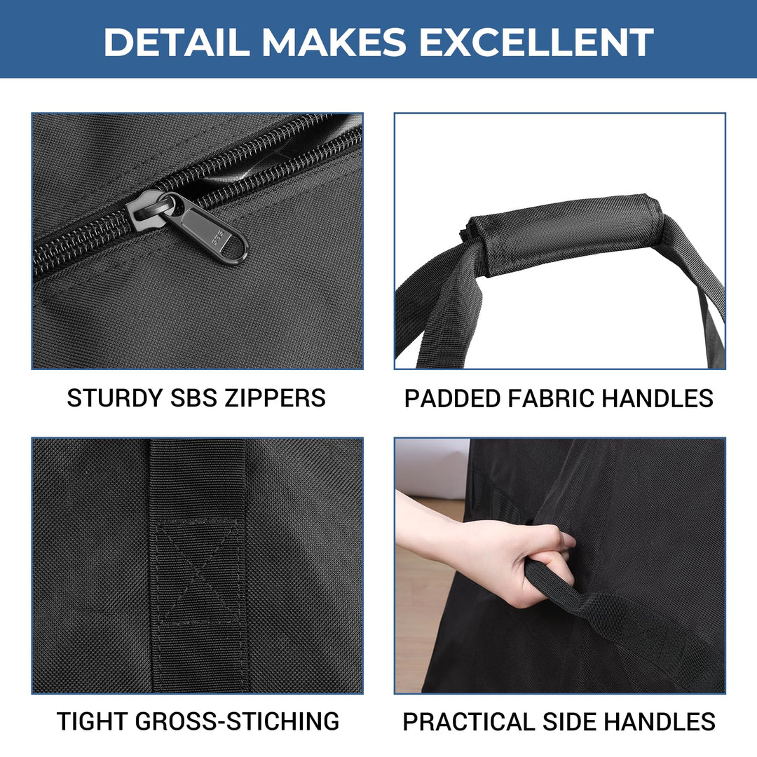 COOLBEBE 60" Sports Duffle Bag - 332L Extra Large Travel Duffel Luggage Bag with Upgrade Zipper, Sturdy & Water Resistant Long Duffle Bag for Camping Moving (Black 60inch)