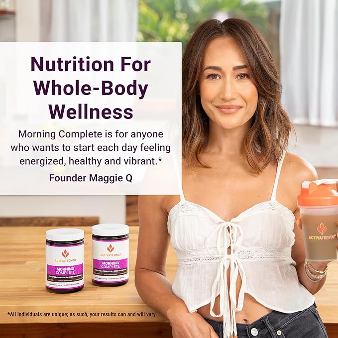 ACTIVATEDYOU Morning Complete Daily Wellness Greens Superfood Drink Mix for Gut Health w/Prebiotics, Probiotics, Antioxidants, Green Superfoods, 10 Billion CFUs, 30 Servings (Mixed Berry)