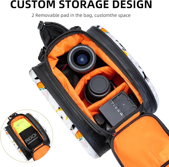 ROCKBROS Bike Rack Bag Trunk Waterproof Bike Bags for Bicycle Rear Rack EVA Hard Shell Bicycle Rear Seat Cargo Pack Pannier 35L White