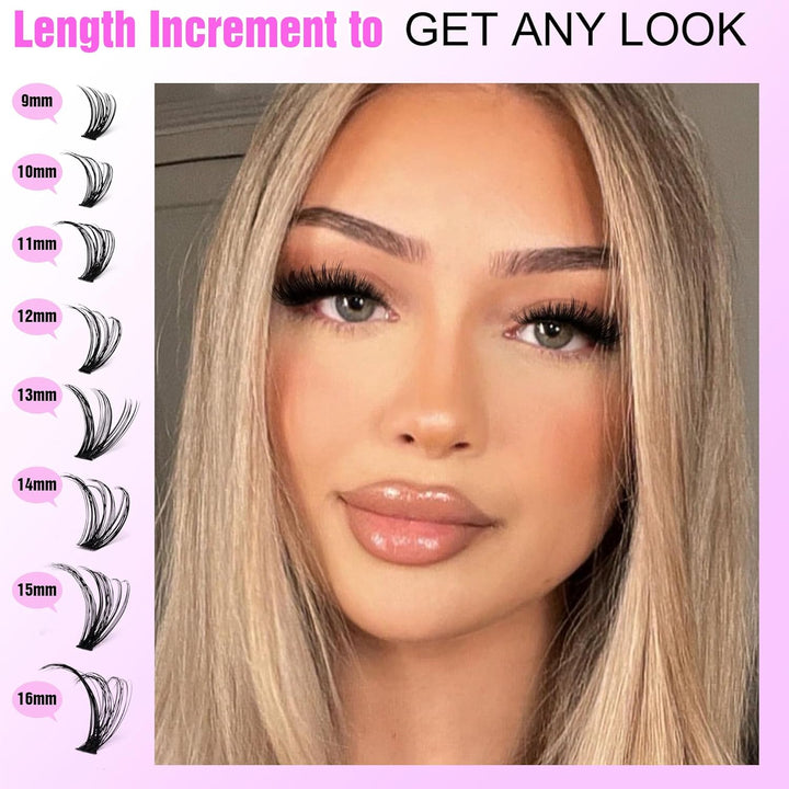 80D Mink Lash Clusters | 240pcs Individual Eyelash Extensions 10-20mm