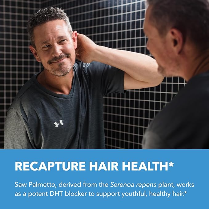 Saw Palmetto 500mg and L-Arginine 500 mg - Prostate Health and Nitric Oxide Supplements for Men - 60 Count - Urinary Function Support and Endurance for Active Males - Vegan, Non-GMO, 1 Month Supply