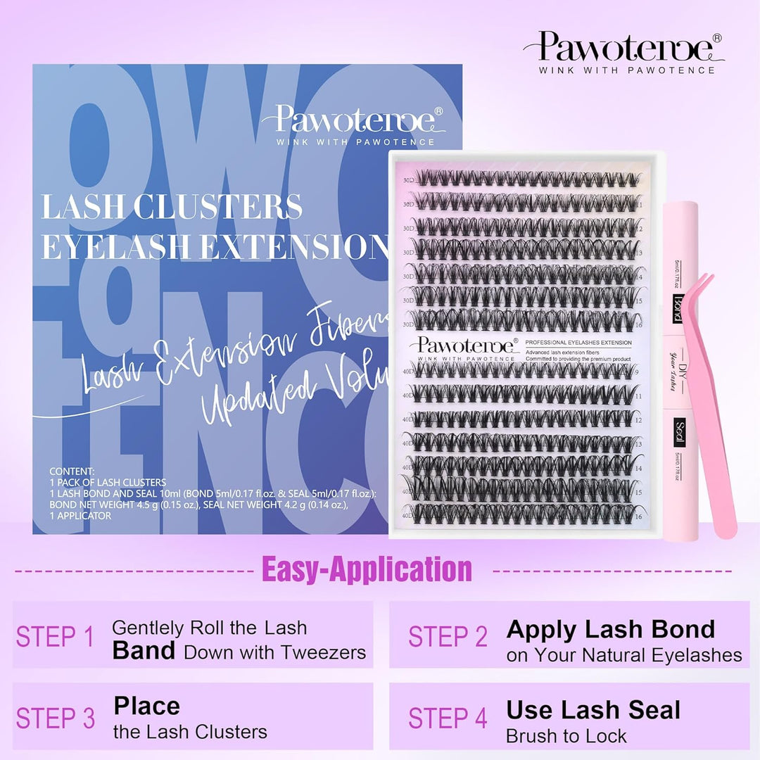 40D Cluster Eyelash Extensions | 280pcs Mix Length 9-16mm | Self-Application