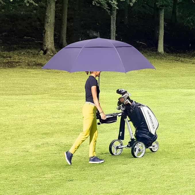 Auto Open Golf Umbrellas 62/68/72 Inch Extra Large Oversize for Business & Home, Ventilated Double Canopy Windproof Waterproof Stick Umbrella for Rain & strong wind