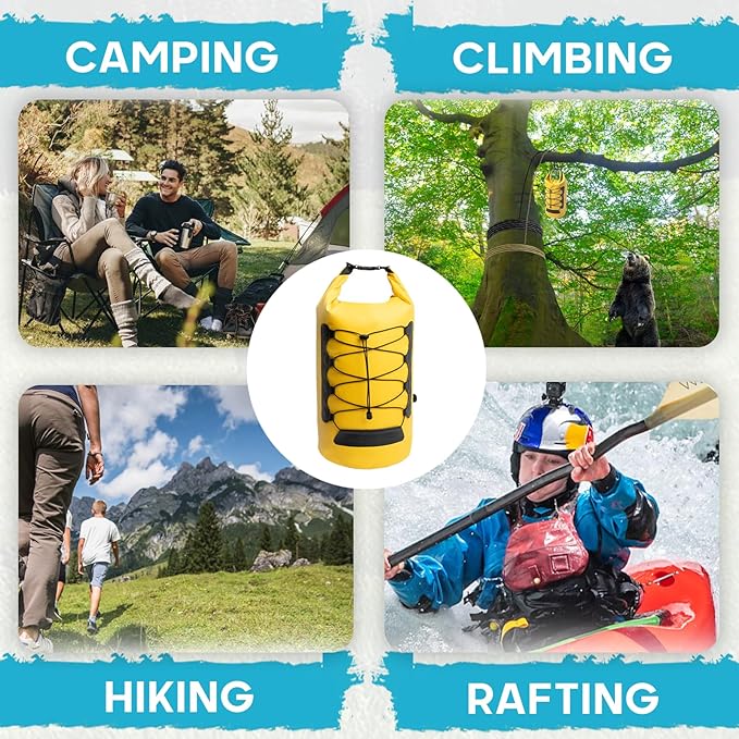 20L Bear Food Bag Kit for Hiking Storage System with Pulley, Ropes, Clips,and Rock Pouch, IPX 6 Grade Waterproof Leakproof Bear Bag