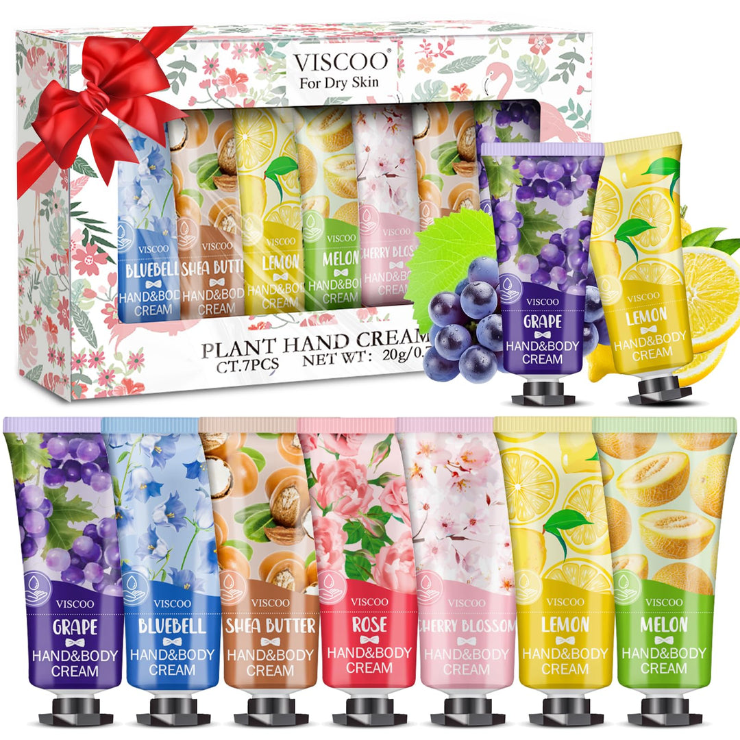 7 Pack Hand Cream Gifts Set For Women,Hand Lotion Travel Size in Bulk for Dry Cracked Hands,Mini Hand Lotion for Stocking Stuffers Christmas Gifts,Mothers Day Gifts and Baby Shower Party Favors
