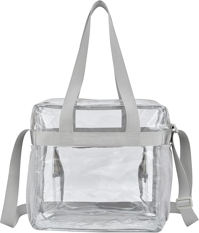 USPECLARE Clear Tote Stadium Approved, Security Travel & Gym Clear Bag for Work Sports Games Concerts