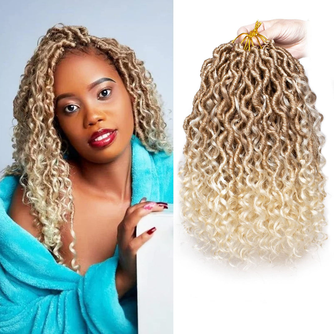 Zrq Short Goddess Locs Crochet Hair 10 Inch Boho Faux Locs Crochet Braids,8 Packs Hippie Locs 27613 Bohemian Locs Crochet Hair R