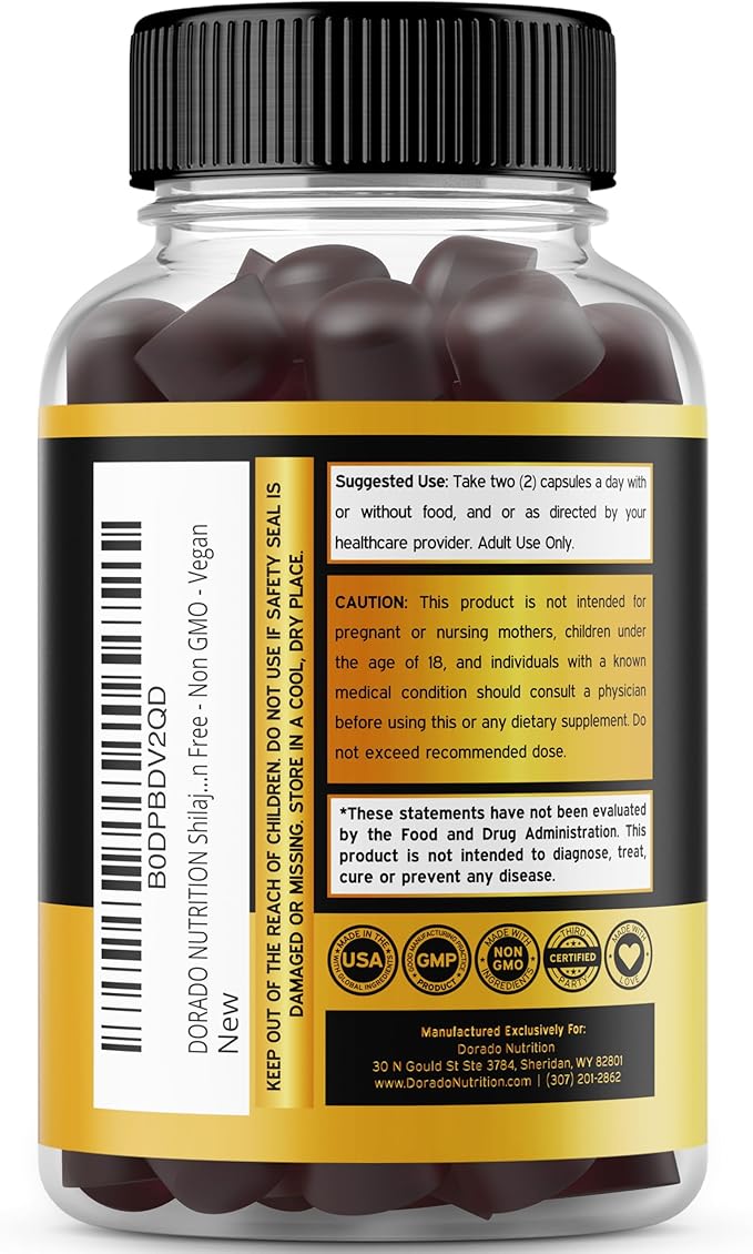 Shilajit Gummies with Sea Moss, Ashwagandha & Lions Mane - (Pure Himalayan Shilajit Supplement for Men & Women, Energy & Immunity Support) - Third Party Tested & Vegan Safe - (60 Gummies)